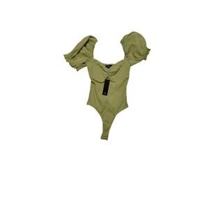 womans romantic inclination puff sleeve bodysuite.